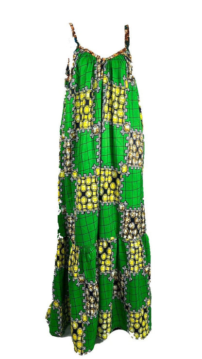 Ankara Summer Beach Party Dress maxi gown - Long Length - 110