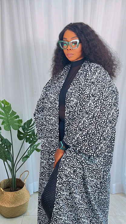 African print duster, Ankara kimono plus size kimono, African print women's jacket, Ankara jacket boho and hippie jacket with FREE HEADWRAP - 114 - One Size