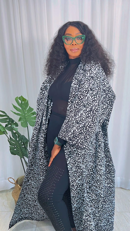 African print duster, Ankara kimono plus size kimono, African print women's jacket, Ankara jacket boho and hippie jacket with FREE HEADWRAP - 114 - One Size