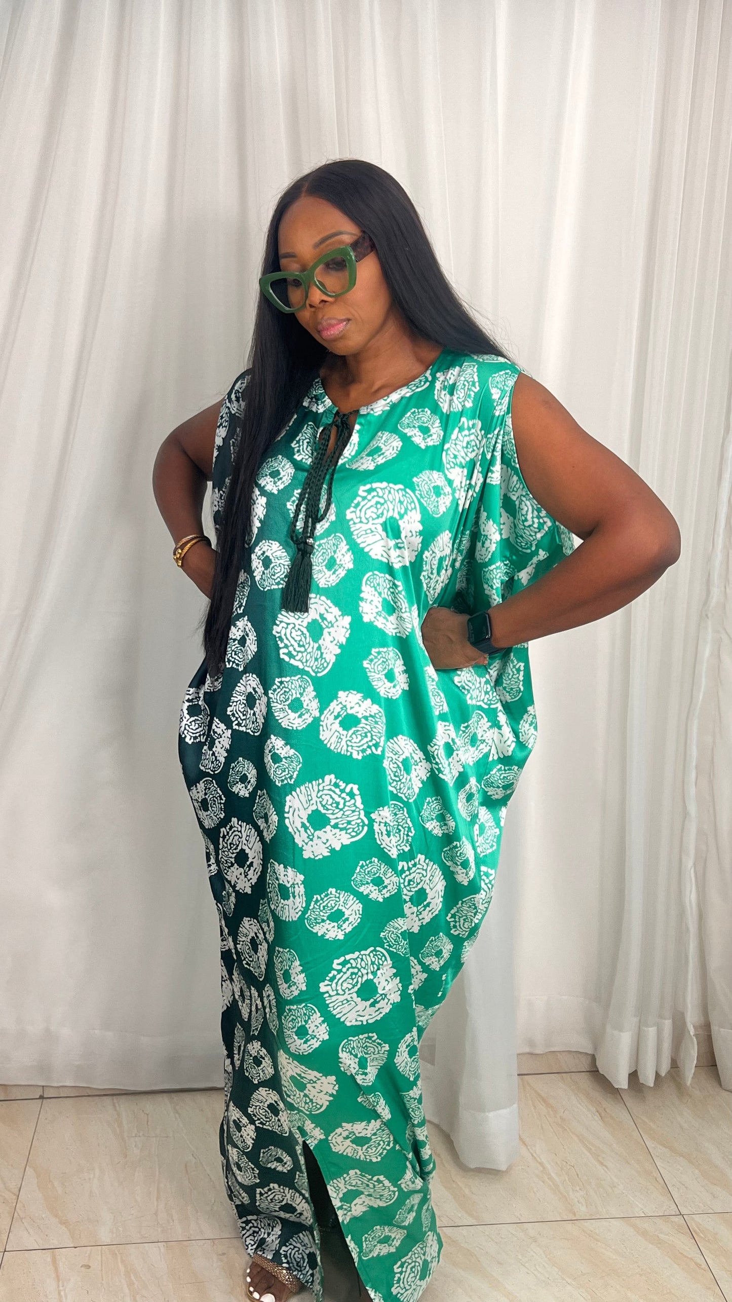 Eezzy Ankara Silk Kaftan Maxi Dress - 033