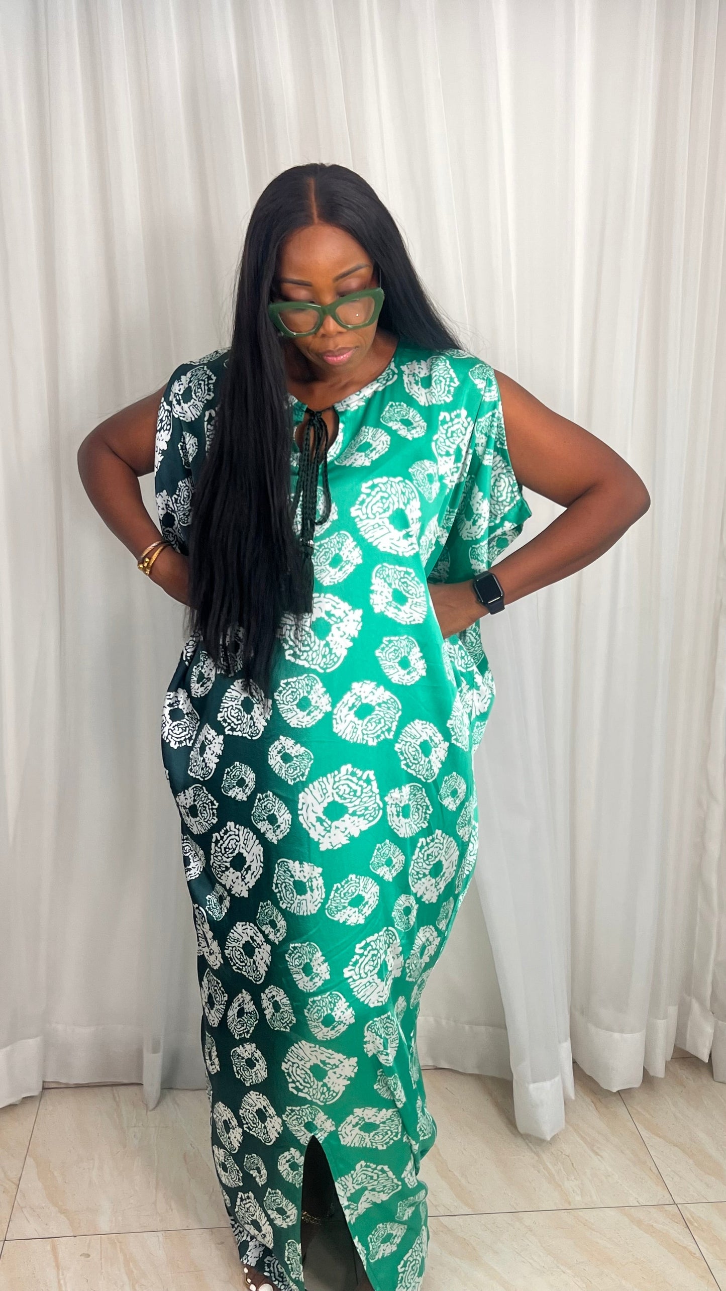 Eezzy Ankara Silk Kaftan Maxi Dress - 033