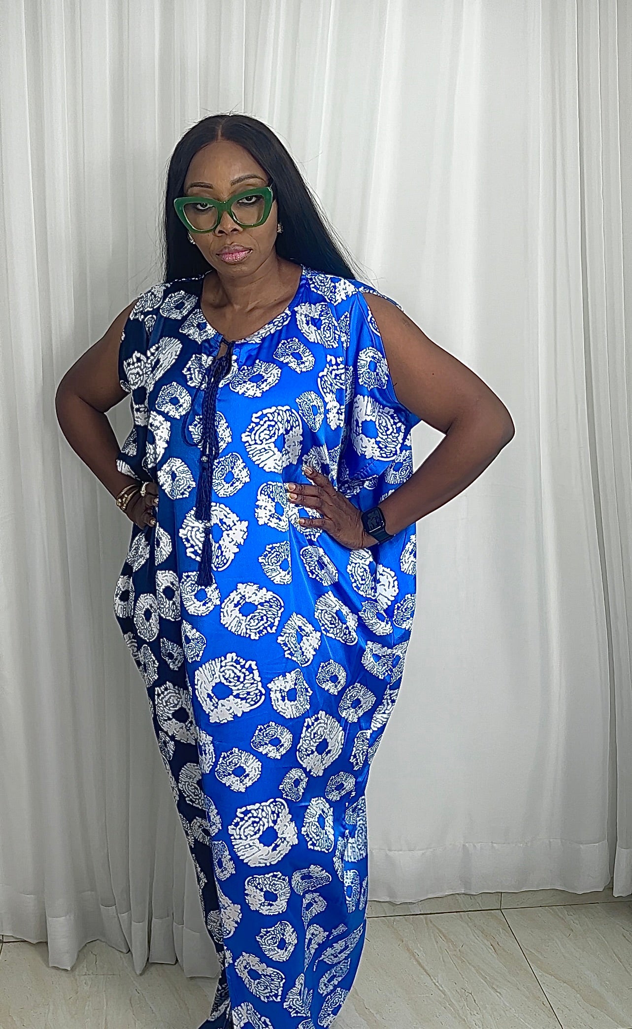 Eezzy Ankara Silk Kaftan Maxi Dress - 033