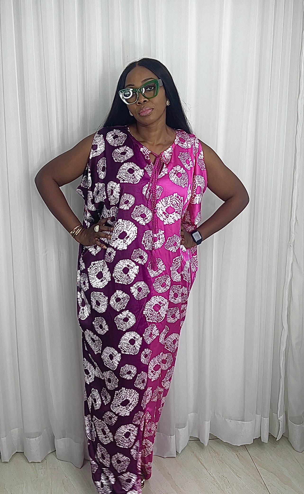 Eezzy Ankara Silk Kaftan Maxi Dress - 033