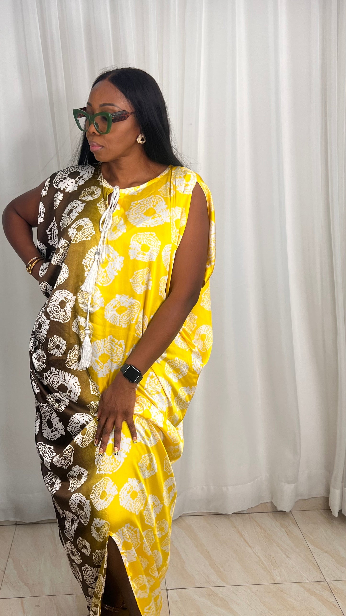 Eezzy Ankara Silk Kaftan Maxi Dress - 033