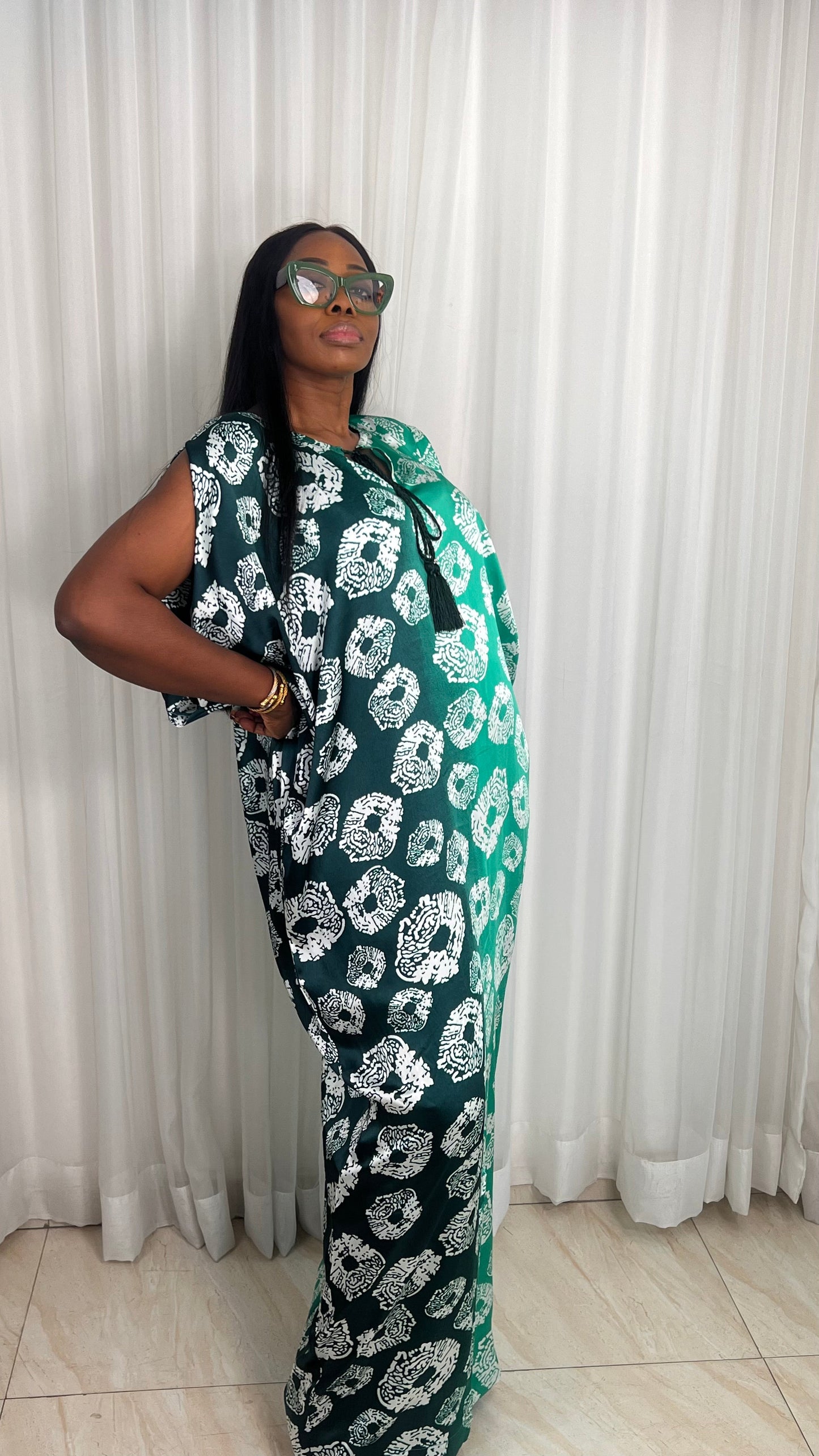 Eezzy Ankara Silk Kaftan Maxi Dress - 033